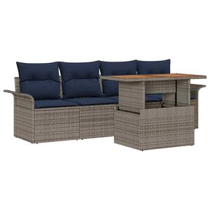 vidaXL Garten-Sofa-Set 5 stk. Grau und Marineblau