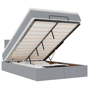 vidaXL Ottoman-Bett mit Matratze Hellgrau 120x200 cm Stoff