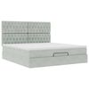 vidaXL Ottoman-Bett mit Matratzen & LEDs Hellgrau 180x200 cm Samt