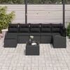 vidaXL Sofa Set mit Kissen mit Speicher 8 pcs Schwarz Poly-Rattan