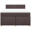 vidaXL Boxspringbett mit Matratze Dunkelbraun 160x200 cm Stoff
