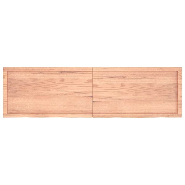 vidaXL Tischplatte Hellbraun 180x50x(2-4)cm Massivholz Eiche Behandelt