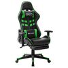 vidaXL Gaming-Stuhl mit Fu&szlig;st&uuml;tze Schwarz und Gr&uuml;n Kunstleder