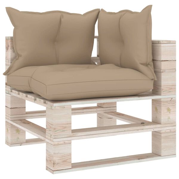 vidaXL 4-tlg. Garten-Lounge-Set aus Paletten mit Kissen Kiefernholz