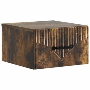 vidaXL Wandmontierter Nachttisch Ger&auml;ucherte Eiche 34,5 x 33 x 20 cm