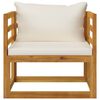 vidaXL 8-tlg. Garten-Lounge-Set mit Auflagen Creme Massivholz Akazie