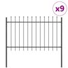 vidaXL Gartenzaun WOERDEN 9 stk. 15,3 x 0,8 m Grau