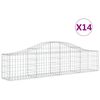 vidaXL Gabionen mit Hochbogen 14 Stk. 200x30x40/60 cm Verzinktes Eisen