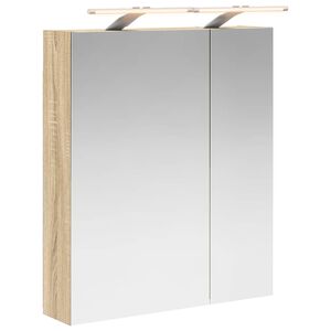 vidaXL Badezimmerspiegelschrank mit T&uuml;r Sonoma-Eiche 60 x 14,5 x 70 cm