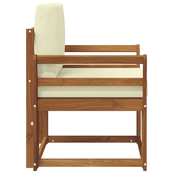 vidaXL Outdoor-Sofa Massives Akazienholz und Polyester Natur