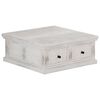 vidaXL Couchtisch Wei&szlig; 70x70x30 cm Massivholz Mango