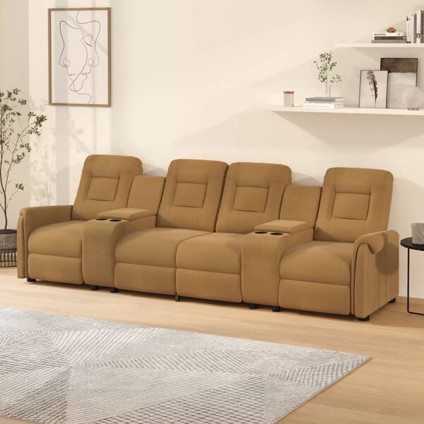 vidaXL Relaxsofa 4-Sitzer mit Getr&auml;nkehaltern Taupe