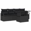 vidaXL Gartensofa-set 5 stk. Schwarz Poly Rattan