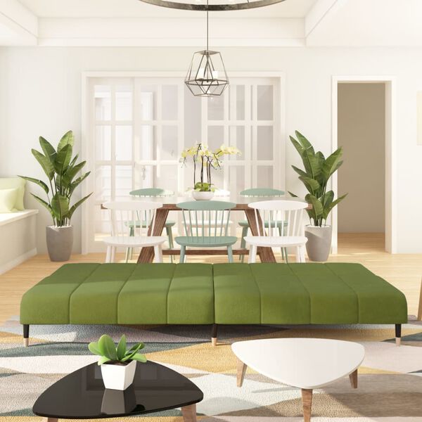 vidaXL Schlafsofa 2-Sitzer Hellgr&uuml;n Samt