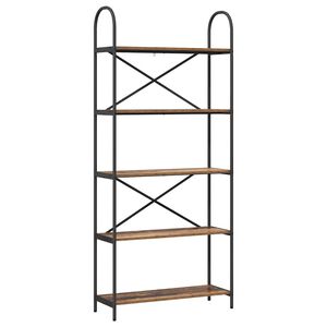 vidaXL B&uuml;cherregal 5 Ebenen 80 x 30 x 183 cm Holzwerkstoff Altholz