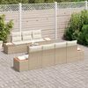 vidaXL Garten-Sofa-Set mit Kissen 8 pcs Beige Poly Rattan