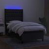 vidaXL Boxspringbett mit Matratze & LED Schwarz 100x200 cm Stoff