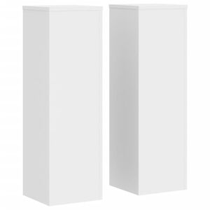 vidaXL Pflanzenst&auml;nder 2 Stk. Wei&szlig; 25x25x80 cm Holzwerkstoff
