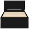 vidaXL Bettgestell mit Kopfteil Schwarz 90x200 cm Holzwerkstoff