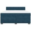 vidaXL Boxspringbett mit Matratze Blau 180x200 cm Samt