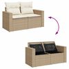 vidaXL 6-tlg. Garten-Sofagarnitur mit Kissen Beige Poly Rattan