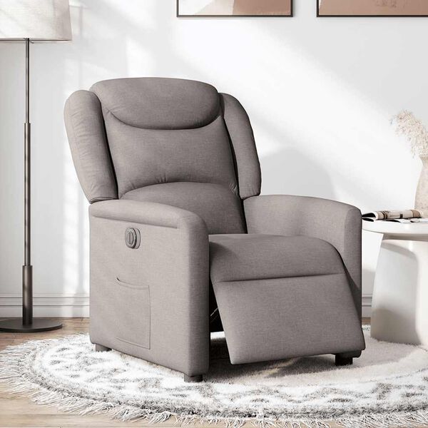 vidaXL Relaxsessel Elektrisch Taupe Stoff