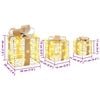 vidaXL Geschenkbox mit 60 LEDs 3 pcs Warmwei&szlig; 20 x 20 x 20 cm PET