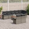 vidaXL Gartensofa-set mit Kissen 9 pcs Grau Poly-Rattan