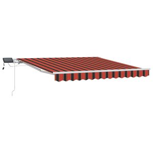 vidaXL Markise Manuell Einziehbar mit LED 300x250 cm Orange und Braun