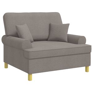 vidaXL Sessel mit Kissen Taupe Stoff