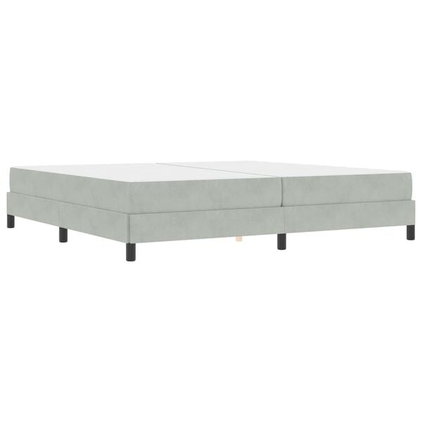 vidaXL Boxspringbett mit Matratze Hellgrau 200 x 200 cm Stoff