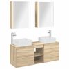 vidaXL Badezimmerm&ouml;bel-Set 5 pcs Sonoma-Eiche Ingenieurholz und Glas