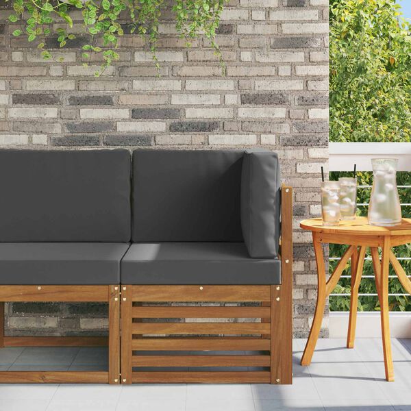 vidaXL Outdoor Ecksofa Massivholz Akazie Natur