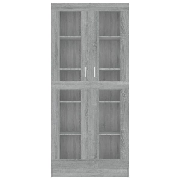 vidaXL Vitrinenschrank Grau Sonoma 82,5x30,5x185 cm Holzwerkstoff