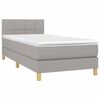 vidaXL Boxspringbett mit Matratze & LED Hellgrau 80x200 cm Stoff