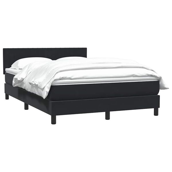 vidaXL Boxspringbett mit Matratze Schwarz 160x210 cm Samt