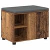 vidaXL Flurbank mit Kissen mit Regal mit T&uuml;r Altholz 60 x 38 x 46 cm