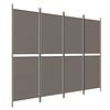vidaXL 4-tlg. Paravent Anthrazit 200x200 cm Stoff