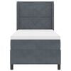 vidaXL Boxspringbett mit Matratze Dunkelgrau 90 x 200 cm Samt