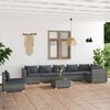 vidaXL 8-tlg. Garten-Lounge-Set mit Kissen Poly Rattan Grau