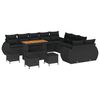 vidaXL Garten-Sofa-Set 14 stk. 14-Sitzanzahl Schwarz