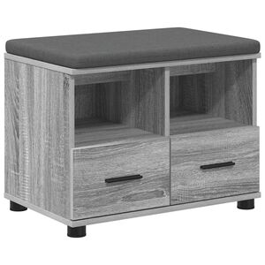 vidaXL Flurbank mit Kissen mit Speicher Graues Sonoma 60 x 38 x 46 cm