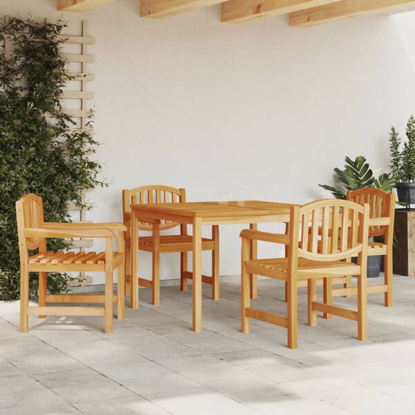 vidaXL 5-tlg. Garten-Essgruppe Massivholz Teak