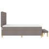 vidaXL Boxspringbett mit Matratze Taupe 140 x 200 cm Stoff