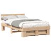vidaXL Bettrahmen mit Kopfteil Braun 135 x 190 cm Massives Kiefernholz