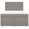 vidaXL Boxspringbett mit Matratze Taupe 140x200 cm Stoff