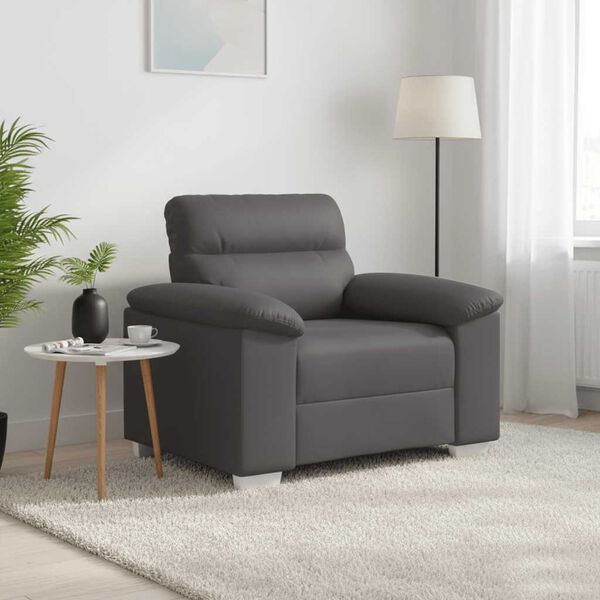 vidaXL Sessel Grau 60 cm Kunstleder