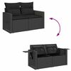 vidaXL Gartensofa-set mit Kissen 13 pcs Schwarz Poly-Rattan