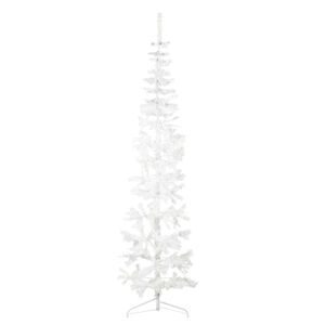 vidaXL K&uuml;nstlicher Halb-Weihnachtsbaum mit St&auml;nder Schlank Wei&szlig; 240 cm