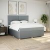 vidaXL Boxspringbett mit Matratze Hellgrau 180x200 cm Stoff